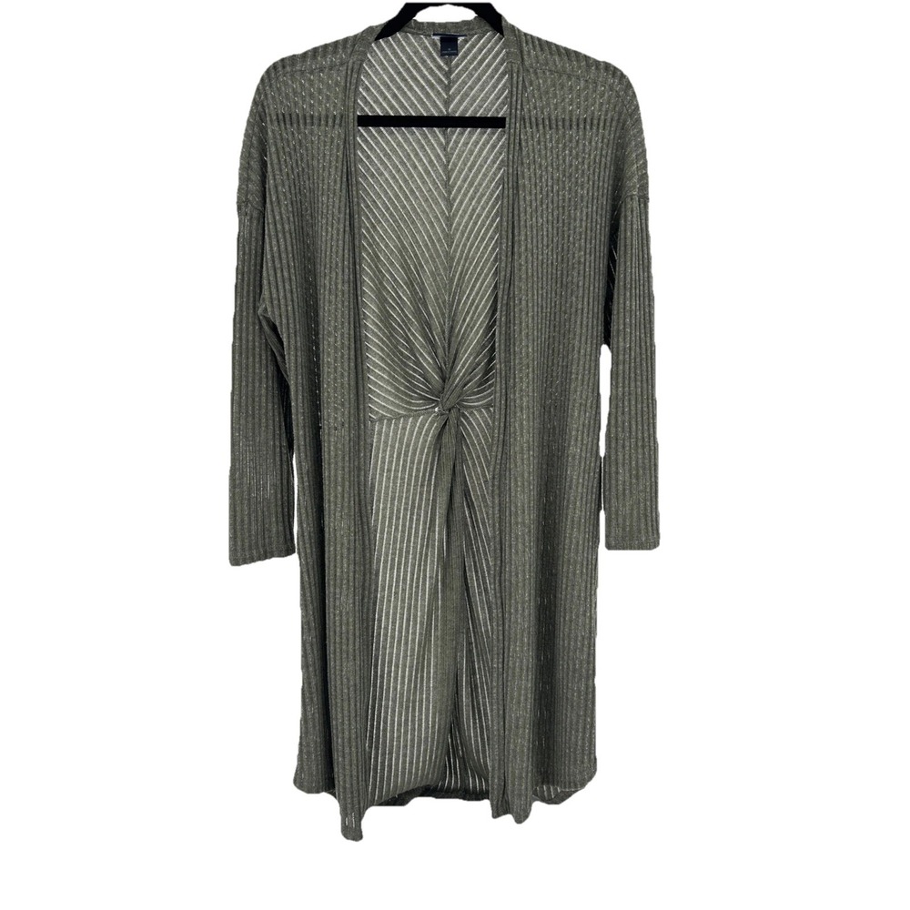Daytrip Womens Olive Green Ribbed Twist Back Duster Cardigan Sweater Size‎ S